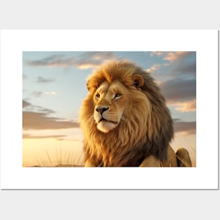 Lion Animal Nature Majestic Wilderness Posters and Art